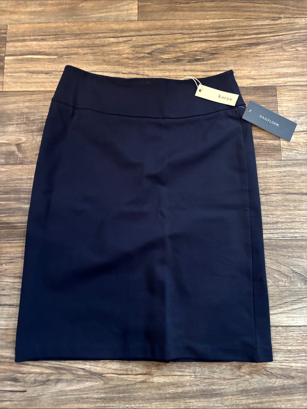 Navy blue pencil skirt